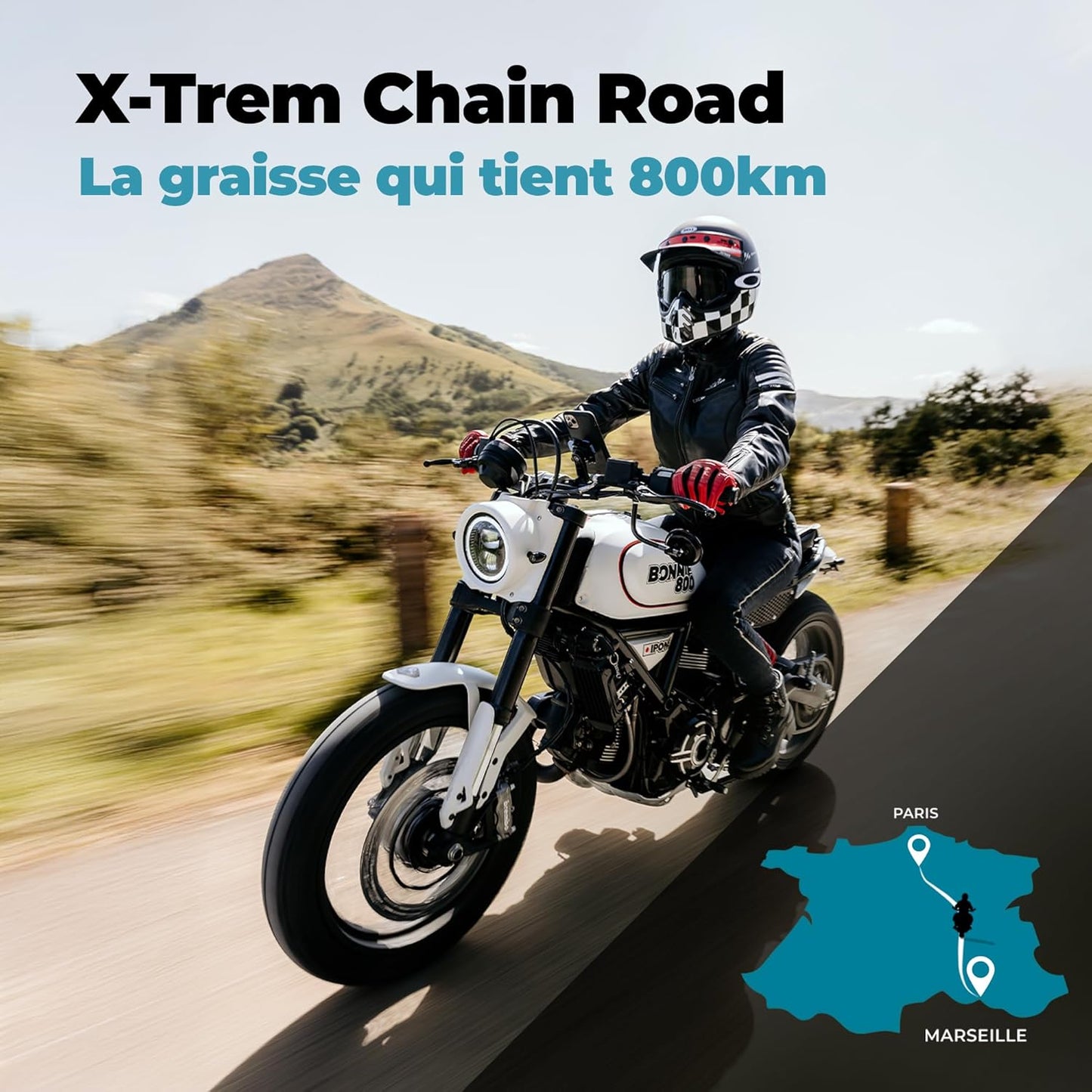 - Graisse De Chaîne Pour Moto De Route X-Trem Chain Road – Diffuseur Multi-Positions - Tenue Longue Durée 800 Km – Pulvérisation Précise Sans Projection - Visible À L'Application - 500 Ml