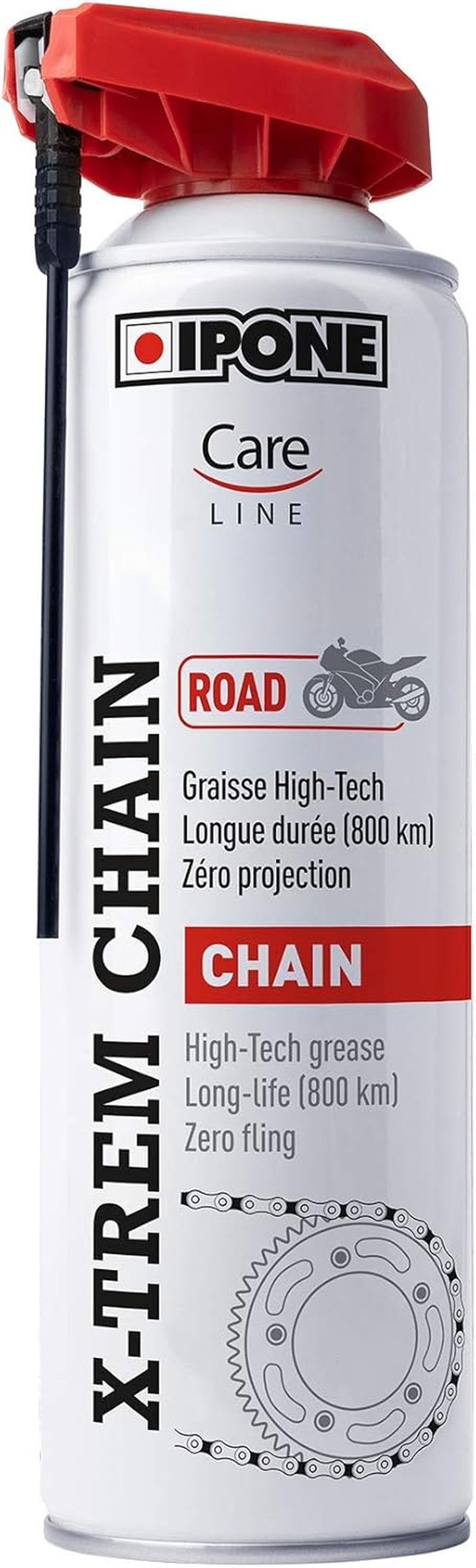 - Graisse De Chaîne Pour Moto De Route X-Trem Chain Road – Diffuseur Multi-Positions - Tenue Longue Durée 800 Km – Pulvérisation Précise Sans Projection - Visible À L'Application - 500 Ml