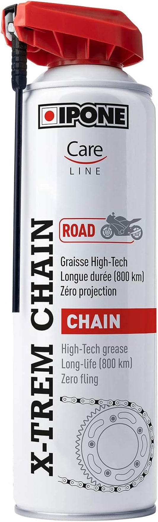 - Graisse De Chaîne Pour Moto De Route X-Trem Chain Road – Diffuseur Multi-Positions - Tenue Longue Durée 800 Km – Pulvérisation Précise Sans Projection - Visible À L'Application - 500 Ml