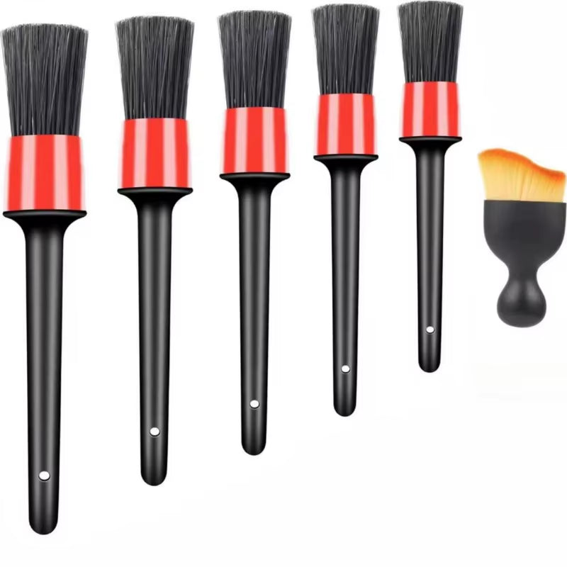 6Pcs Car Wash Care Detailing Brush Set,For Cleaning Wheels, Dashboards, Vents and More,Car Cleaning Brushes, Car Accessories