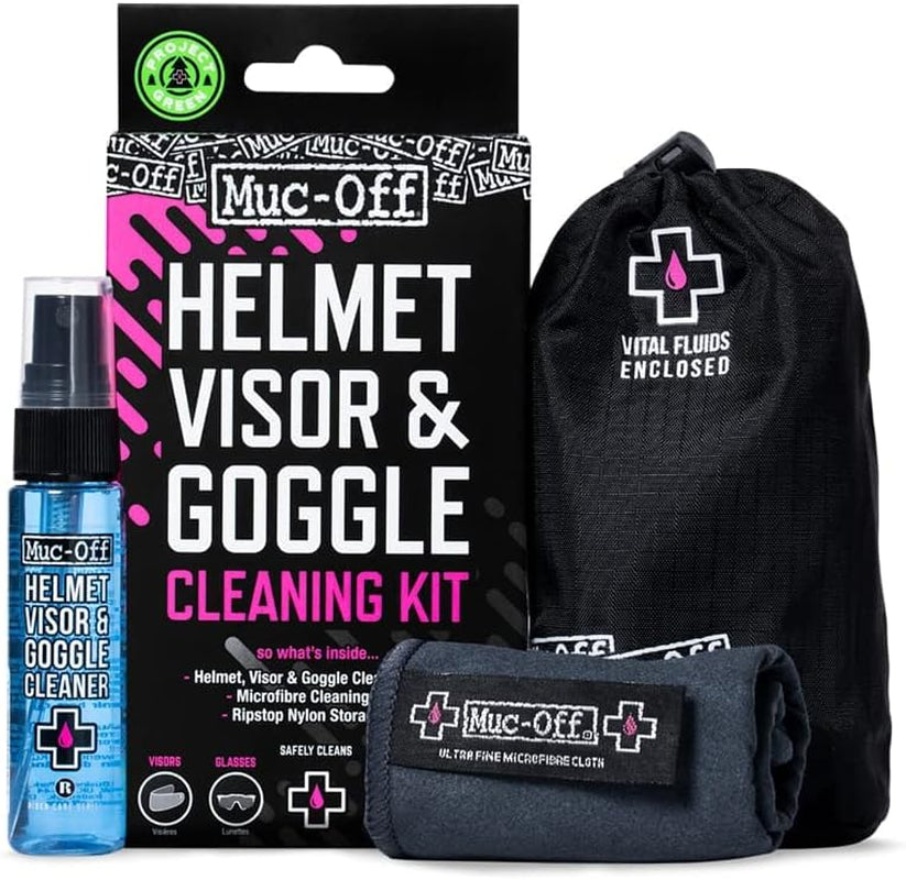 Muc off Visier Reiniger Helmschild Brille Goggle 32Ml Tasche Ph-Neutral Biologisch Abbaubar, 202