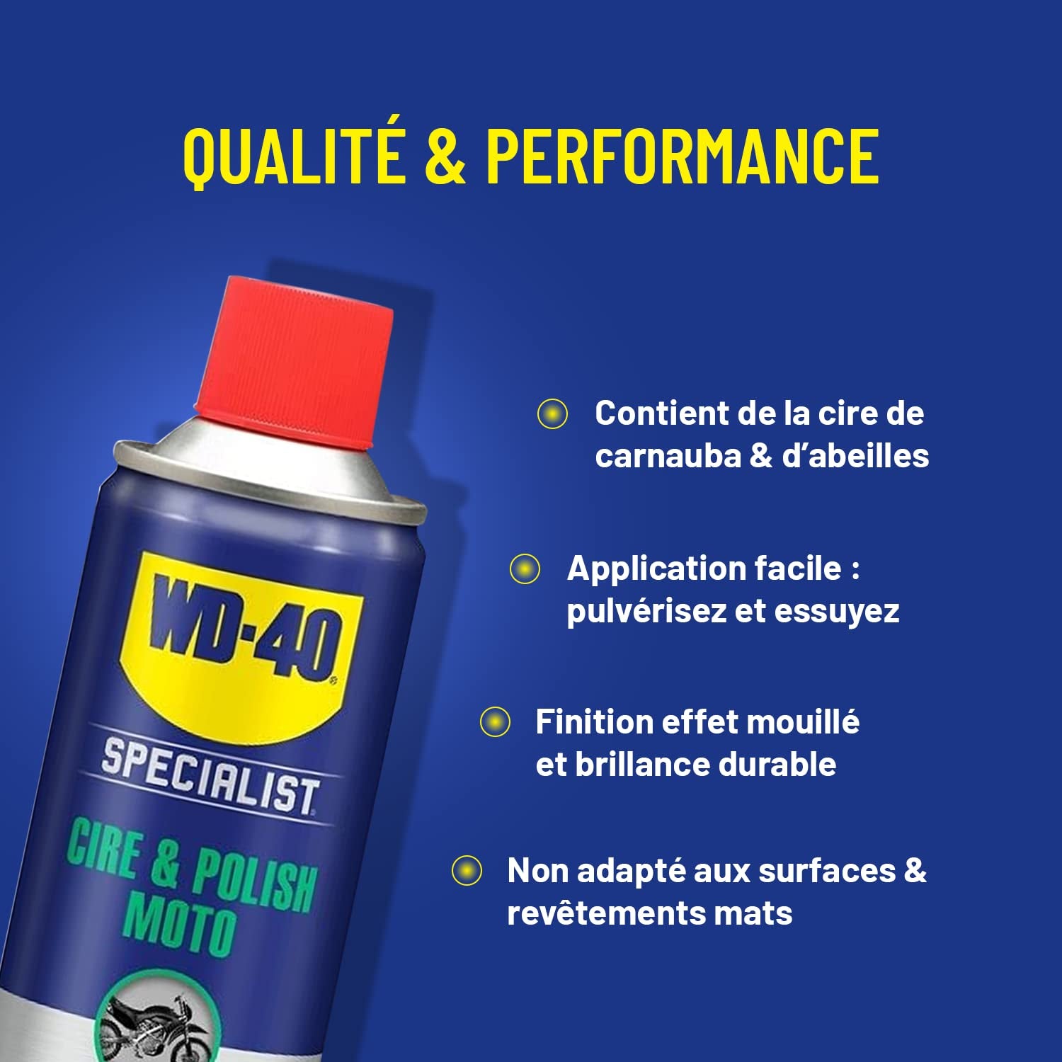 Moto Cire Et Polish Aérosol Extrême Brillance Et Longue Durée Contient De La Cire De Carnauba Et De La Cire D'Abeilles Ne Laisse Pas De Trace 400 ML