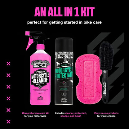 Kit Nettoyage Moto De Base - Kit Entretien Moto Pour Le Nettoyage Des Motos- Comprend Un Nettoyant Moto, Protection Moto Et Plus, Clear, Taille Unique