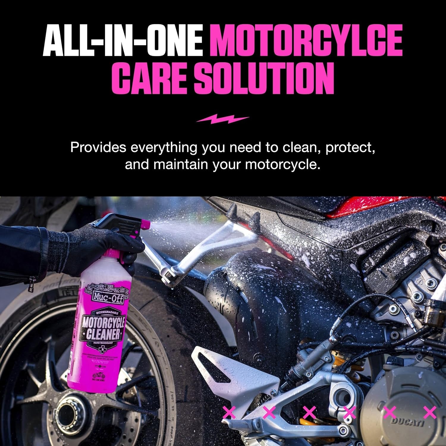 Kit Nettoyage Moto De Base - Kit Entretien Moto Pour Le Nettoyage Des Motos- Comprend Un Nettoyant Moto, Protection Moto Et Plus, Clear, Taille Unique